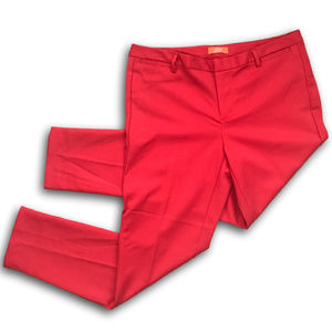 Joe Fresh Stretch Red Crop Ankle Pants Size 8